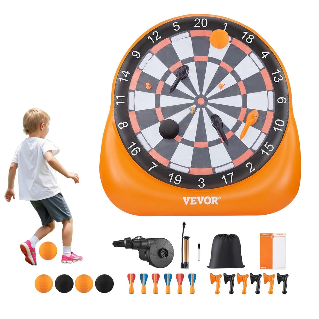 VEVOR Inflatable Soccer Dart Board,, over 6 ftHigh Giant Soccer Dart Board with 4 Kick Balls6 Darts 6 Axe & Air Pump, 3-Min Setup, Idealfor Giant Yard Games, Giant Kick Darts Game,Soccer Dart Game