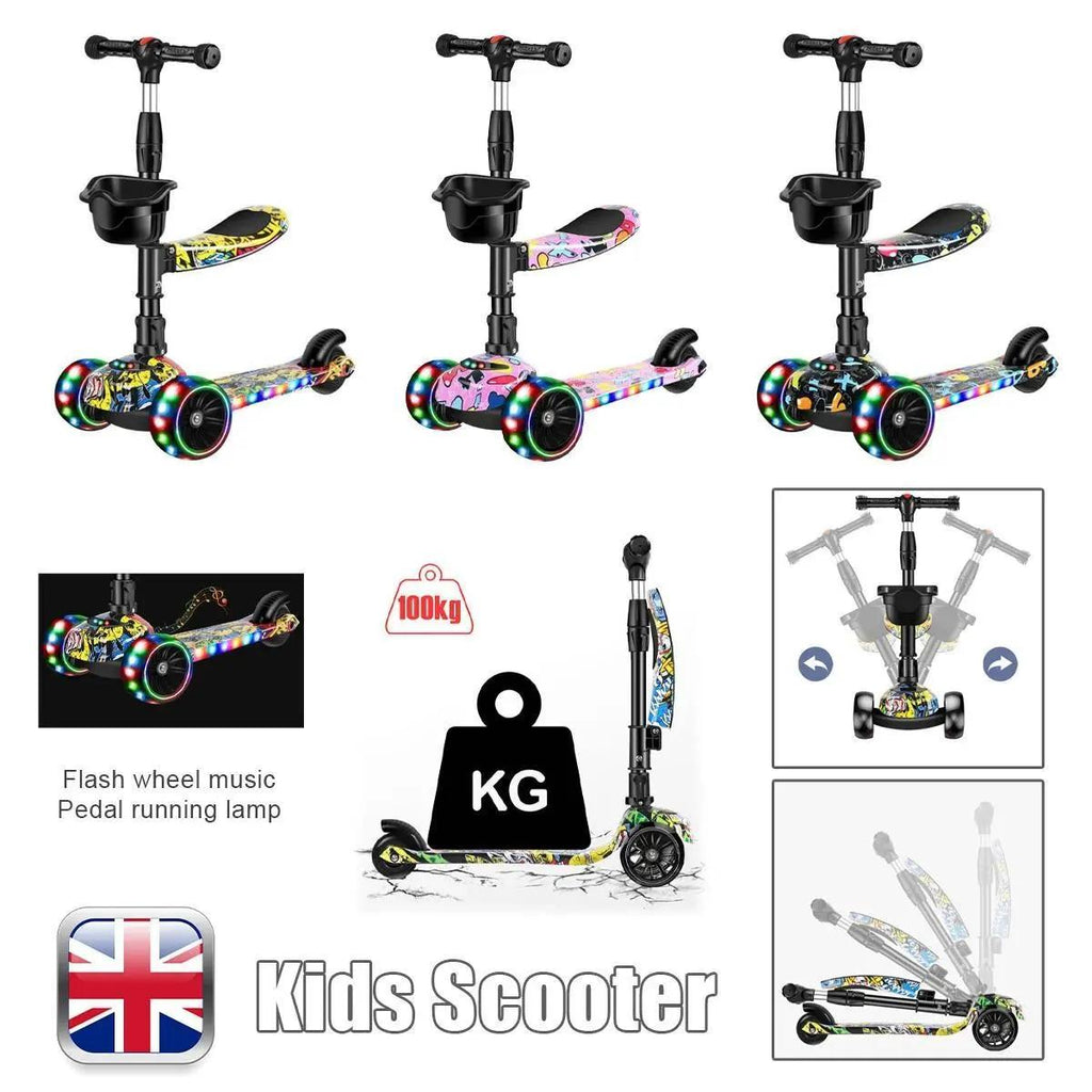 Versatile 3-in-1 Kids Tricycle Scooter, Sit & Ride Yo-Yo Car for Indoor Outdoor Play