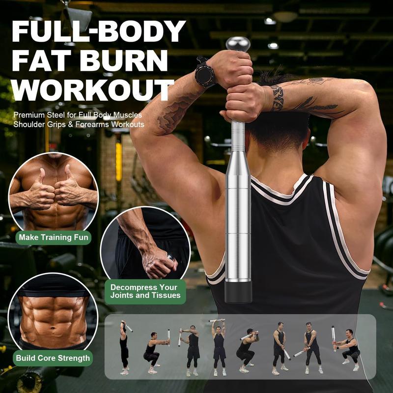 Adjustable Macebell Clubbe, 6-in -1 Premium Steel Indian Club, Strength Training Equipment for Full Body, Muscles, Shoulder, Grips & Forearms