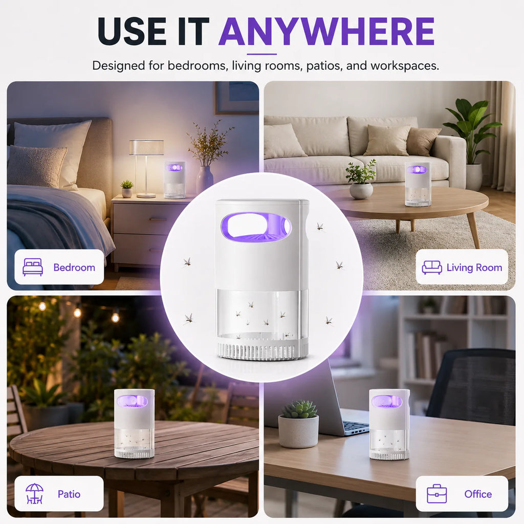 🔥New Generation 🦟Premium Silent USB UV Mosquito Killer Lamp Non-Toxic Safe For Pets Kids Bedroom Camping Outdoor Use