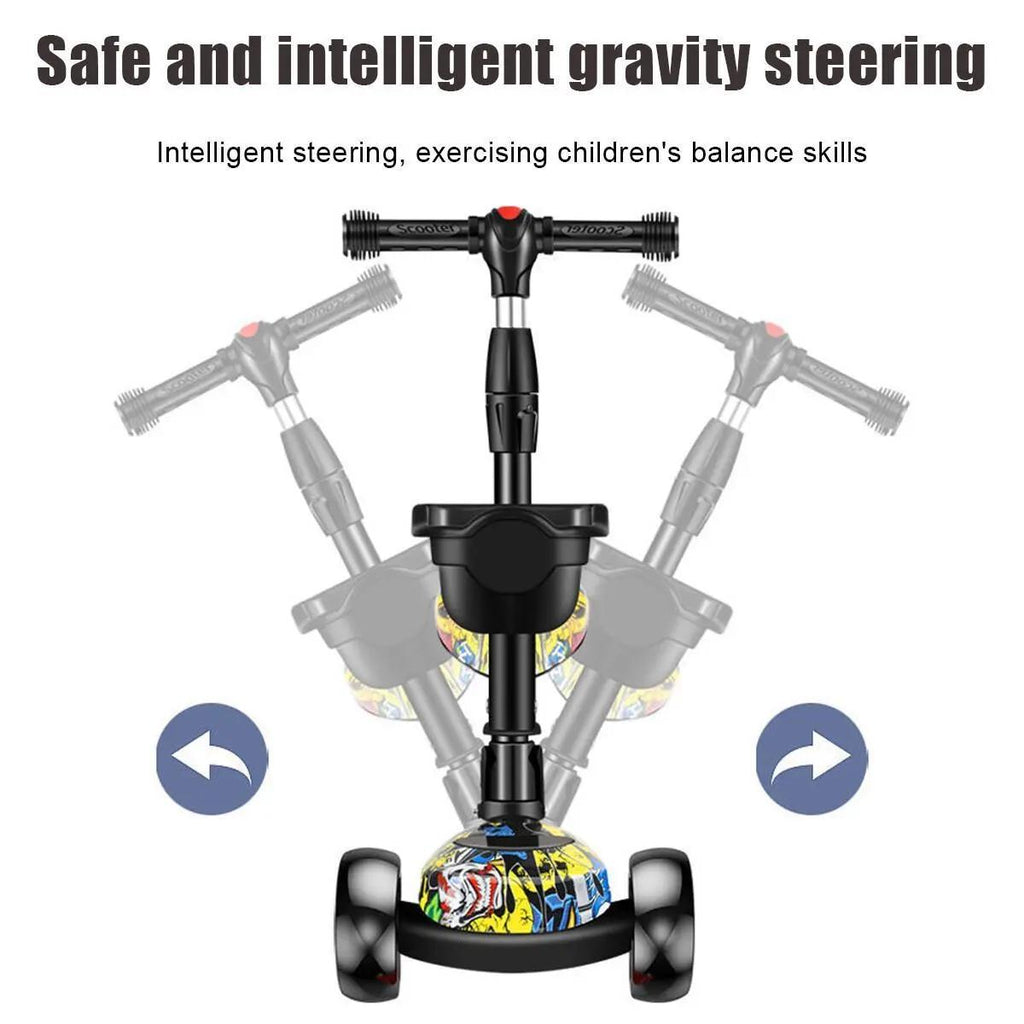 Versatile 3-in-1 Kids Tricycle Scooter, Sit & Ride Yo-Yo Car for Indoor Outdoor Play