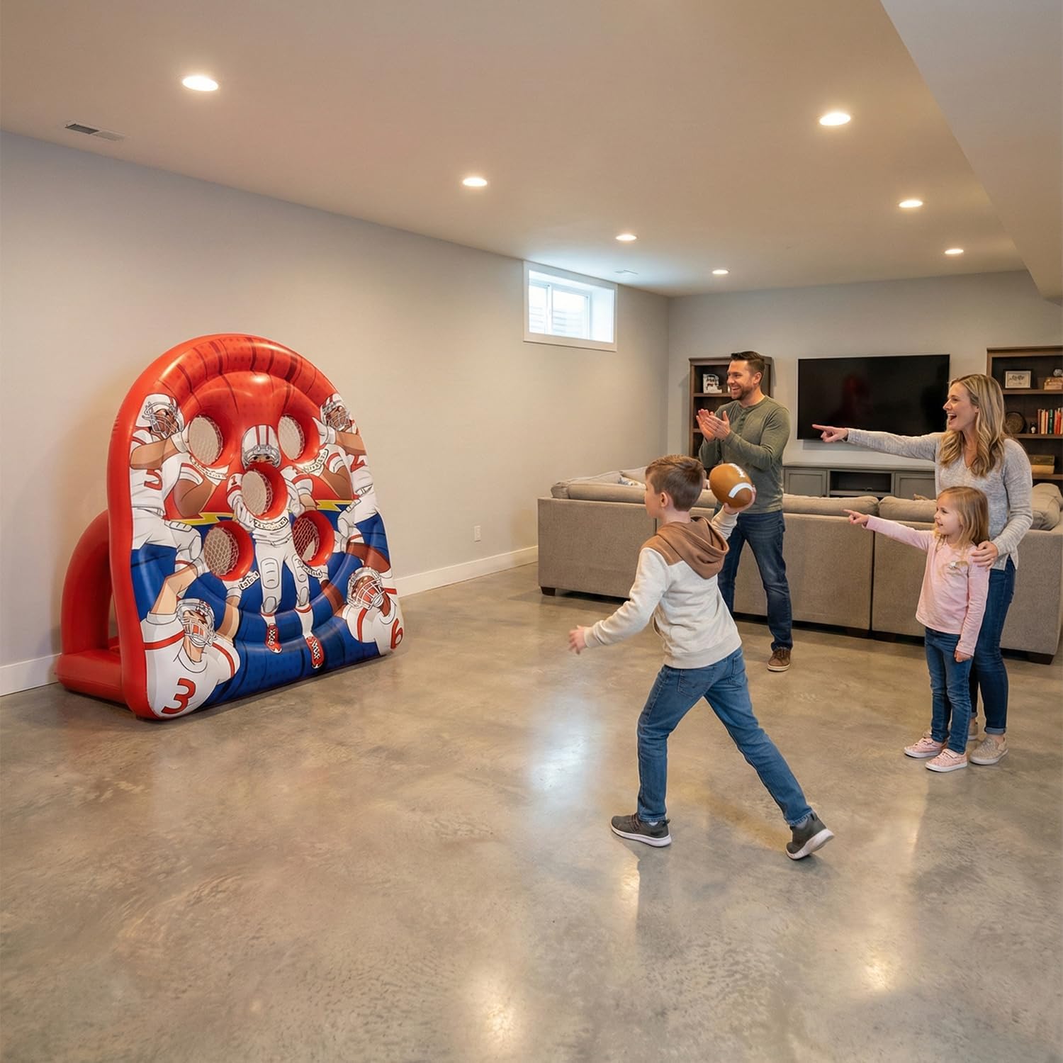 Inflatable Football Target Toss Game – Fun Indoor Outdoor Yard Game for Kids & Adults, Perfect for Football Party, Carnival, Camping & Tailgate Lawn Activities