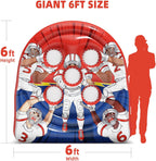 Inflatable Football Target Toss Game – Fun Indoor Outdoor Yard Game for Kids & Adults, Perfect for Football Party, Carnival, Camping & Tailgate Lawn Activities
