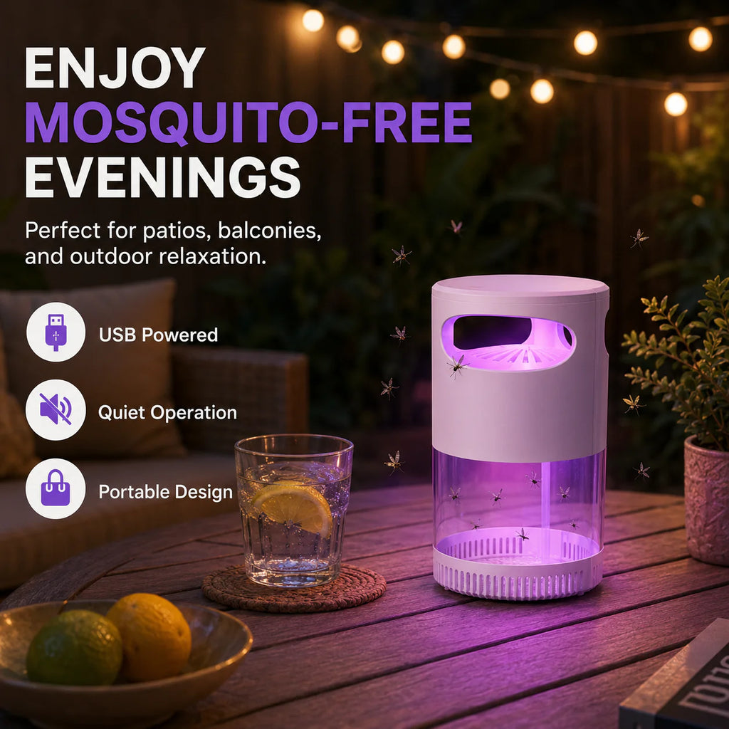 🔥New Generation 🦟Premium Silent USB UV Mosquito Killer Lamp Non-Toxic Safe For Pets Kids Bedroom Camping Outdoor Use
